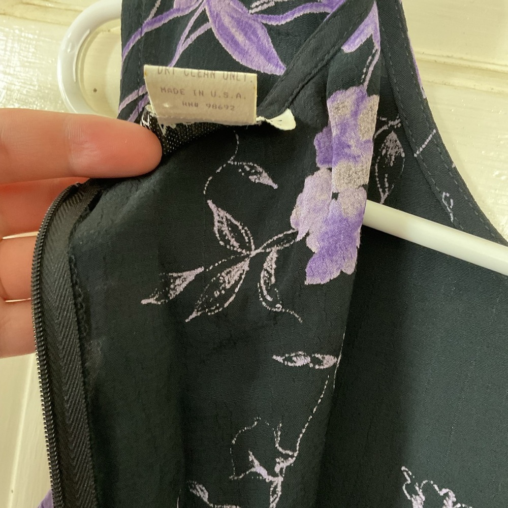 🍁Amorosé size 8 Floral Sleeveless Dress - Black and Purple - Picture 4 of 8